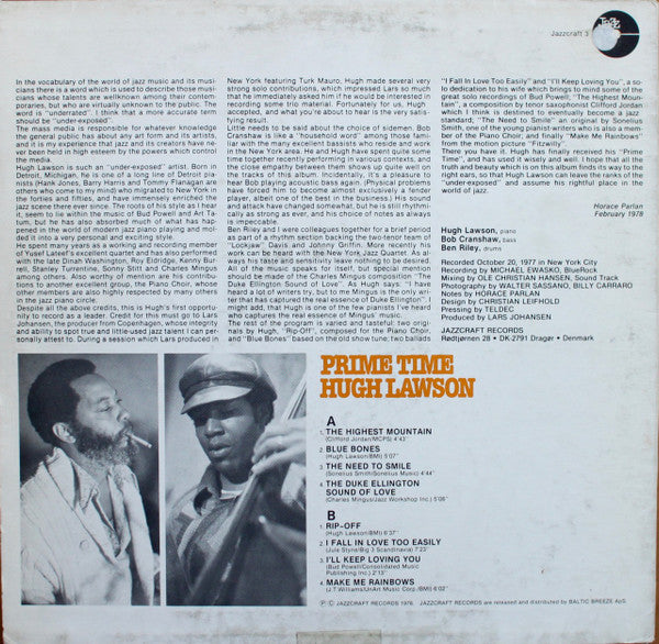 Hugh Lawson : Prime Time (LP, Album)