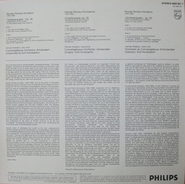 Nikolai Rimsky-Korsakov, Concertgebouworkest, Herman Krebbers, Kiril Kondrashin : Scheherazade (LP)