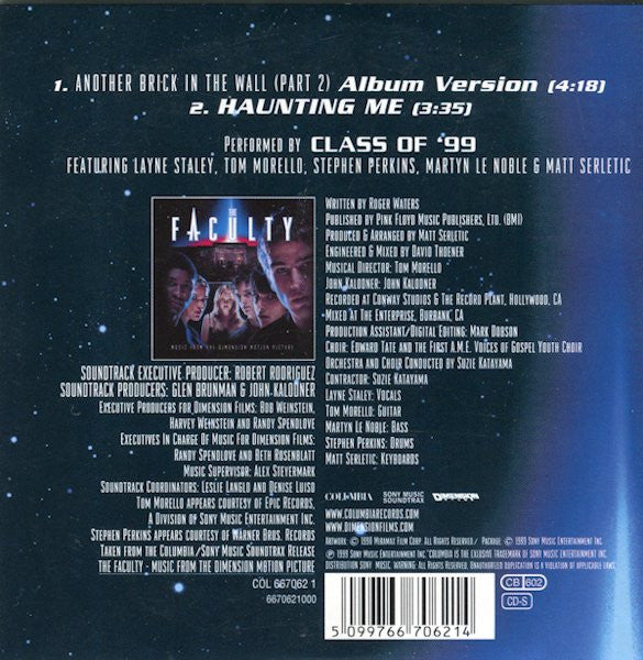 Class Of '99 : Another Brick In The Wall (Part 2) (CD, Single, Car)