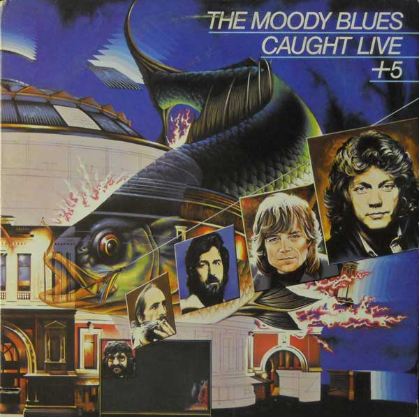 The Moody Blues : Caught Live +5 (2xLP, Album, W -)