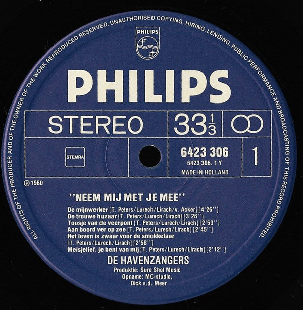 De Havenzangers : Neem Mij Met Je Mee (LP, Album)