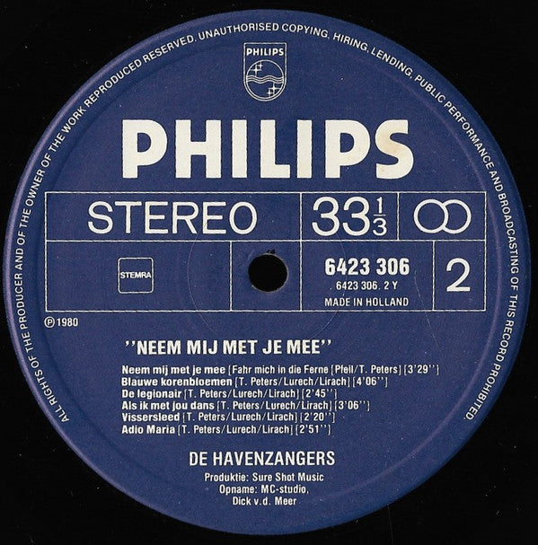 De Havenzangers : Neem Mij Met Je Mee (LP, Album)