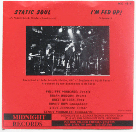 The Backbones : Static Soul (7", Single)