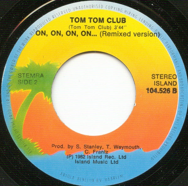 Tom Tom Club : Under The Boardwalk (7", Single, Yel)