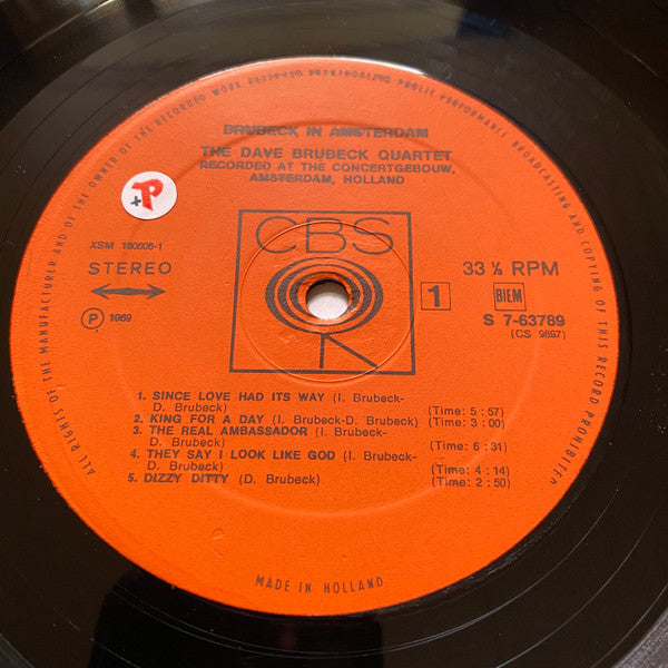 The Dave Brubeck Quartet : Brubeck In Amsterdam (LP, Album)