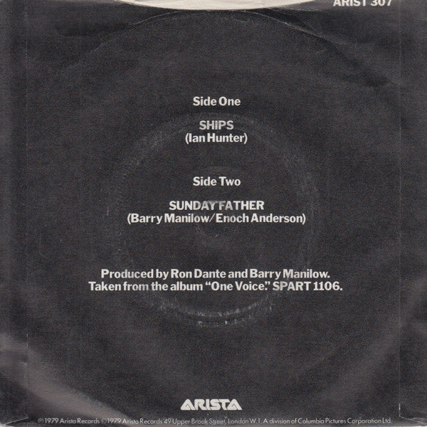 Barry Manilow : Ships (7", Single)