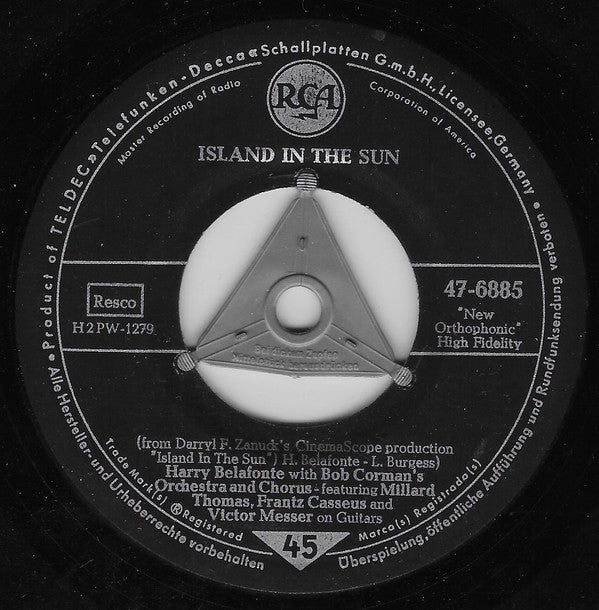 Harry Belafonte : Island In The Sun (7", Single)