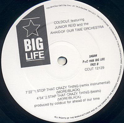 Coldcut Featuring Junior Reid And Ahead Of Our Time Orchestra : Stop This Crazy Thing (Version Excursion 2) (12")