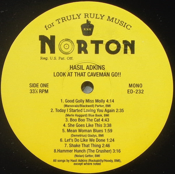 Hasil Adkins : Look At That Caveman Go!! (LP, Album, Mono)