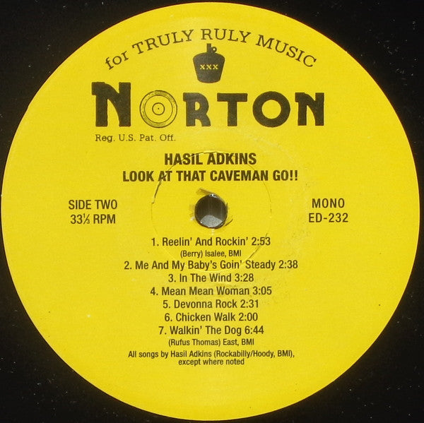 Hasil Adkins : Look At That Caveman Go!! (LP, Album, Mono)