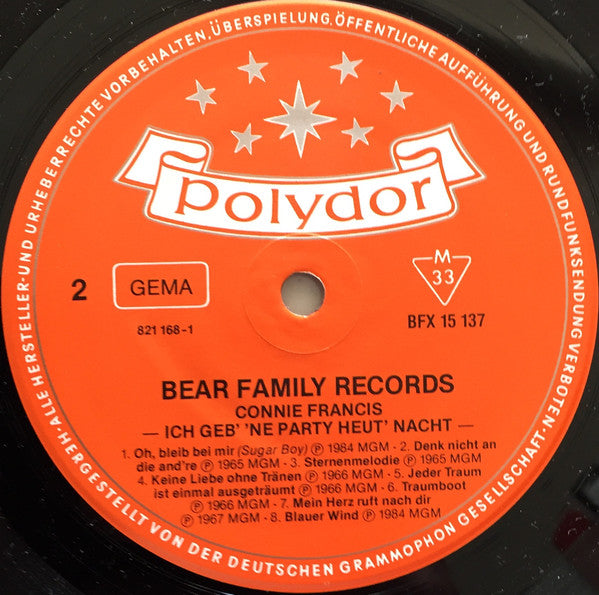 Connie Francis : Ich Geb' 'ne Party Heut' Nacht (LP, Comp)