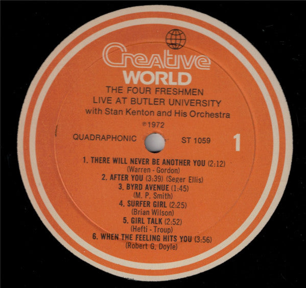 The Four Freshmen With Stan Kenton And His Orchestra : Live At Butler University (2xLP, Quad)