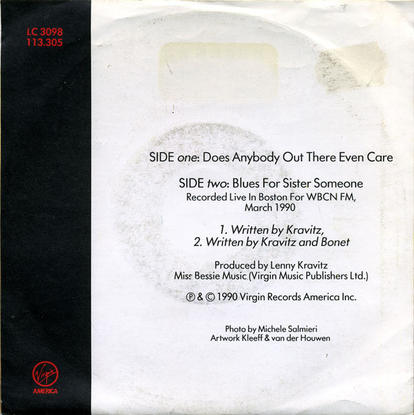 Lenny Kravitz : Does Anybody Out There Even Care (7", Single)