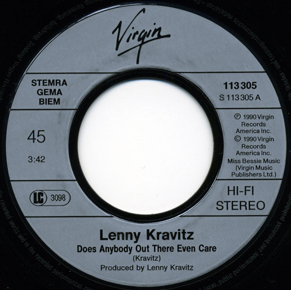 Lenny Kravitz : Does Anybody Out There Even Care (7", Single)