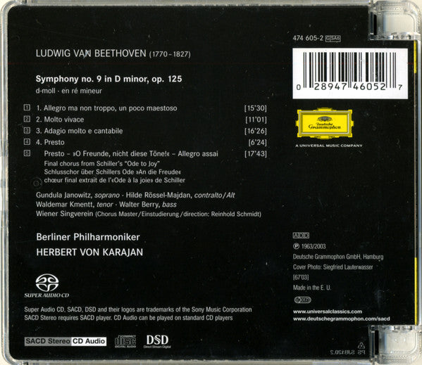 Ludwig van Beethoven – Berliner Philharmoniker, Herbert von Karajan : Symphony No. 9 (SACD, Hybrid, RE)