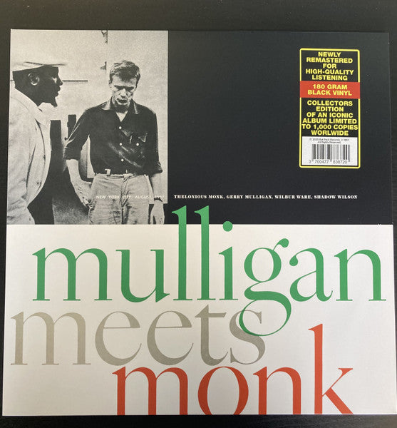 Thelonious Monk And Gerry Mulligan : Mulligan Meets Monk  (LP, Album, Ltd, RE, 180)