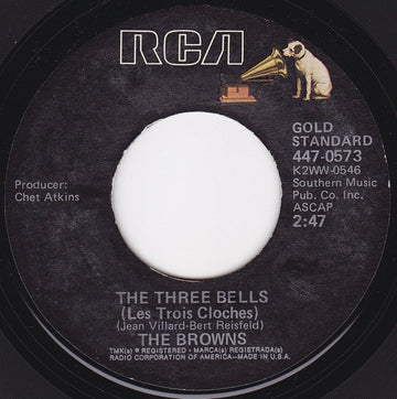 The Browns (3) : The Three Bells (Les Troís Cloches) / Scarlet Ribbons (For Her Hair) (7", RE, Styrene)