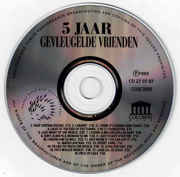 De Gevleugelde Vrienden : 5 Jaar (CD, Album)