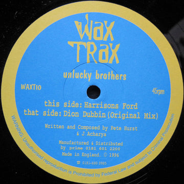 Unlucky Brothers : Harrison's Ford / Dion Dubbin (12")