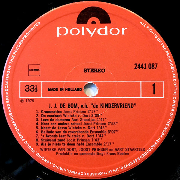 J. J. de Bom Voorheen: 'De Kindervriend' : J. J. de Bom Voorheen: 'De Kindervriend' (LP)