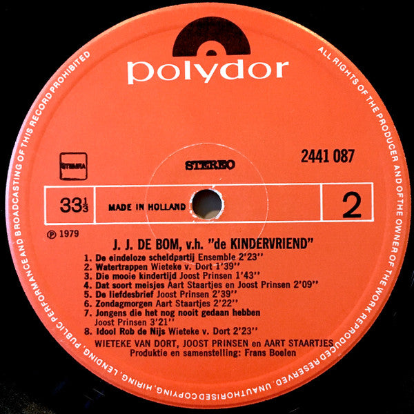 J. J. de Bom Voorheen: 'De Kindervriend' : J. J. de Bom Voorheen: 'De Kindervriend' (LP)