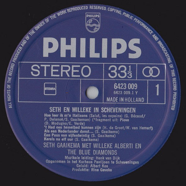 Seth Gaaikema, Willeke Alberti, The Blue Diamonds, Henk van Dijk : Seth En Willeke In Scheveningen (LP, Album)