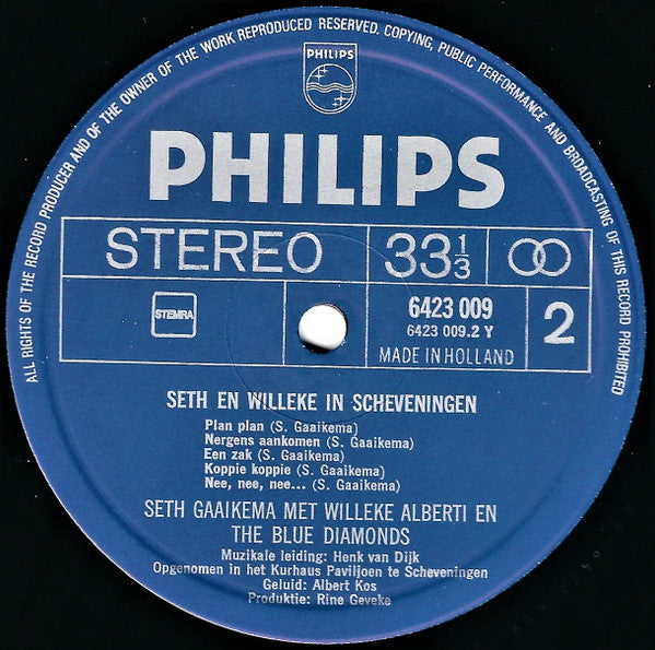 Seth Gaaikema, Willeke Alberti, The Blue Diamonds, Henk van Dijk : Seth En Willeke In Scheveningen (LP, Album)