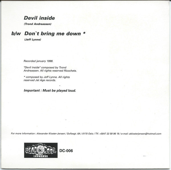 Ricochets : Devil Inside (7")