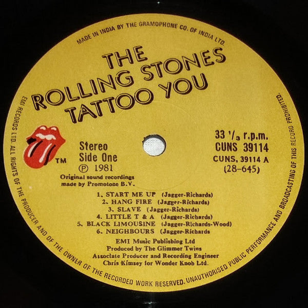 The Rolling Stones : Tattoo You (LP, Album)