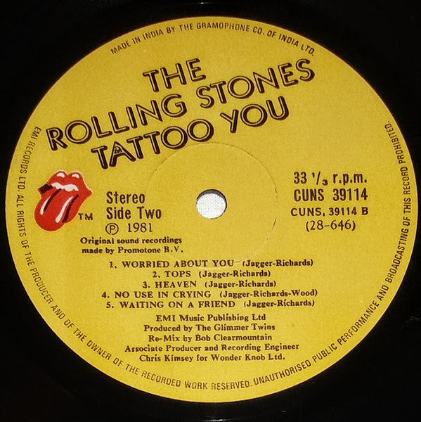 The Rolling Stones : Tattoo You (LP, Album)