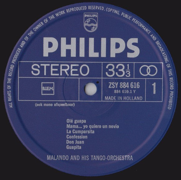 Malando And His Tango Orchestra : Malando (LP, Album)