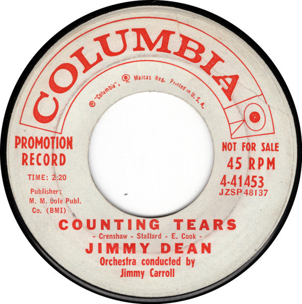 Jimmy Dean : Stay A Little Longer / Counting Tears (7", Single, Promo)
