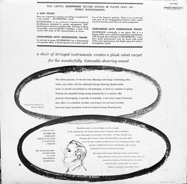 The George Shearing Quintet With String Choir* : Velvet Carpet (LP, Album, RE, Duo)