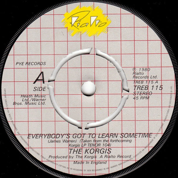 The Korgis : Everybody's Got To Learn Sometime (7", Single, Kno)