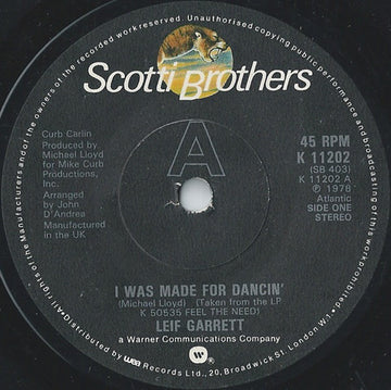 Leif Garrett : I Was Made For Dancin' (7", Single, Com)