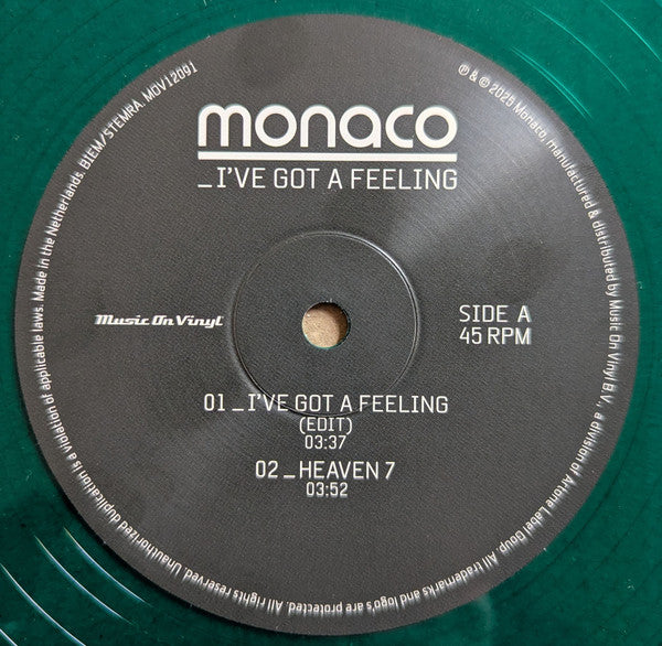 Monaco : I've Got A Feeling (12", EP, RSD, Ltd, Gre)