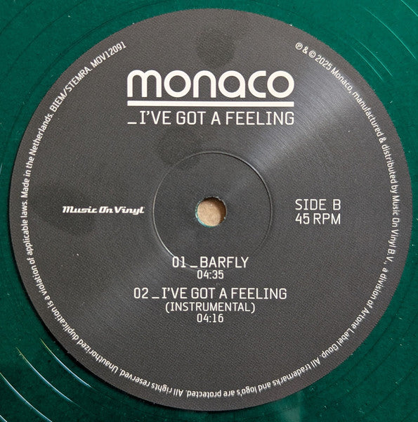 Monaco : I've Got A Feeling (12", EP, RSD, Ltd, Gre)