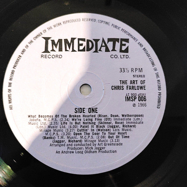 Chris Farlowe : The Art Of Chris Farlowe (LP, Album)