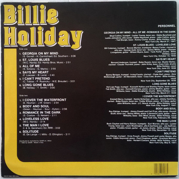 Billie Holiday : Billie Holiday (LP, Comp, RP)