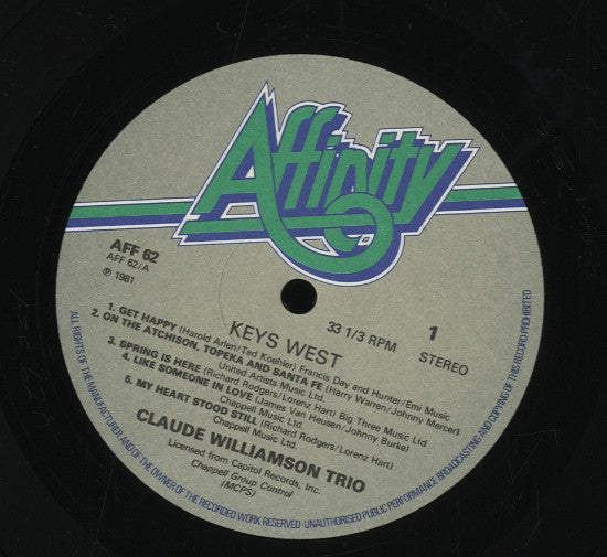 The Claude Williamson Trio : Keys West (LP, Album, RE)