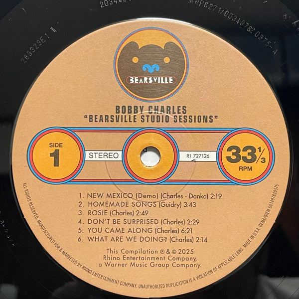 Bobby Charles : Bearsville Studio Sessions (LP)