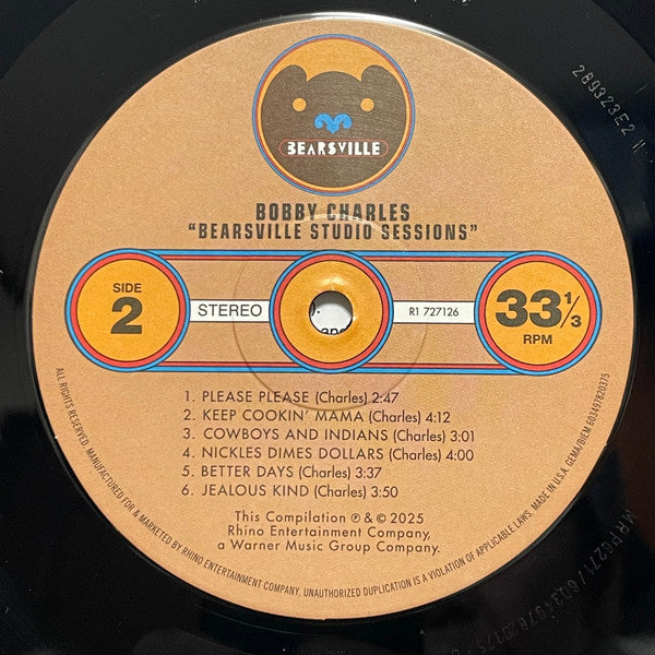 Bobby Charles : Bearsville Studio Sessions (LP)