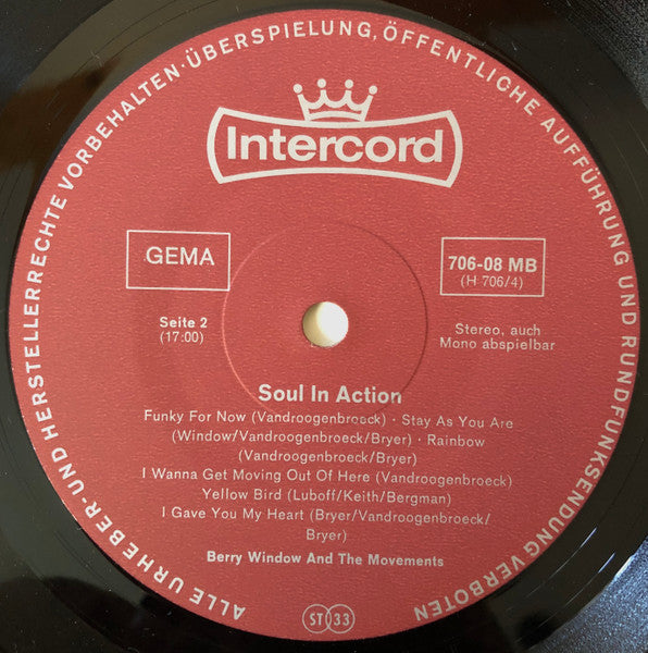 Berry Window And The Movements : Soul In Action (LP, Album)