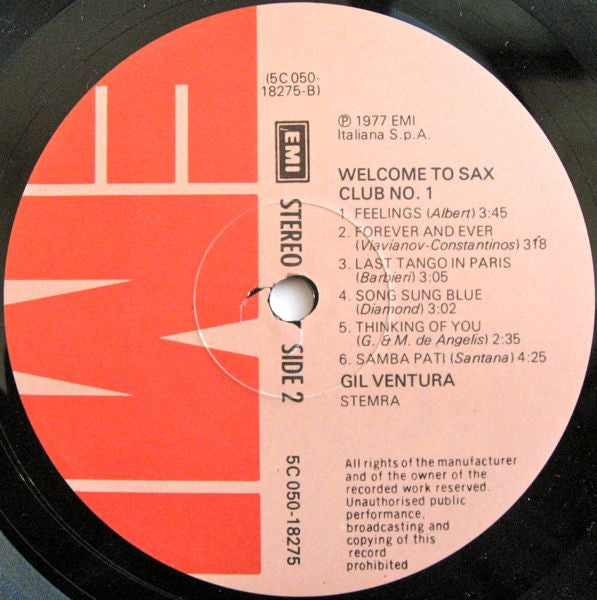 Gil Ventura : Welcome To Saxclub No. 1 (LP, Comp)