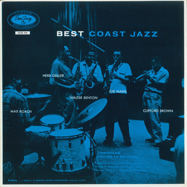 Max Roach, Herb Geller, Walter Benton, Joe Maini, Clifford Brown : Best Coast Jazz (LP, Album, Mono, RE)