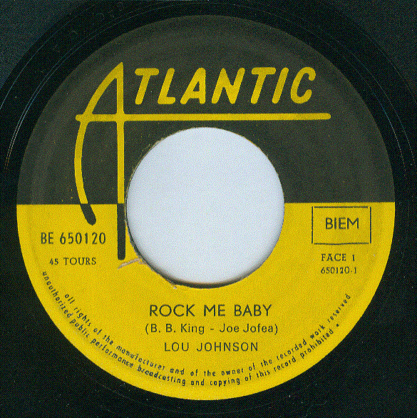 Lou Johnson : Rock Me Baby / It's In The Wind (7", Single)