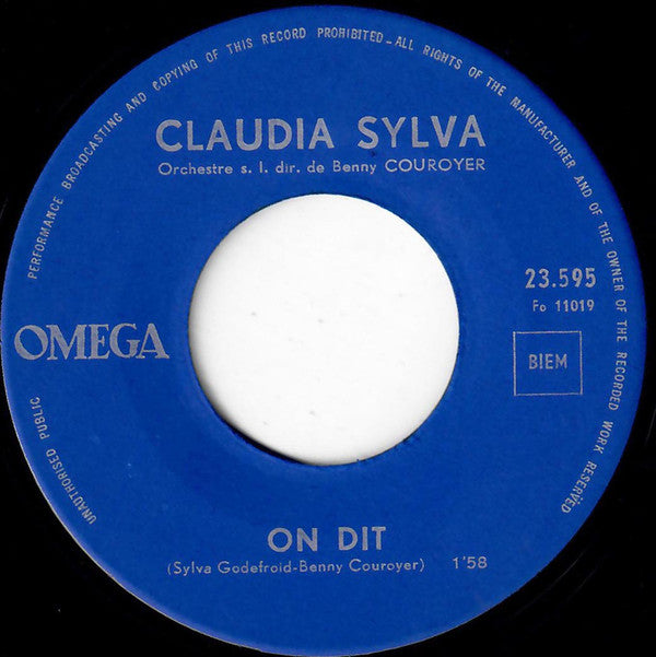 Claudia Sylva : J'Ai Pleuré / On Dit (7", Single)