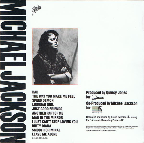 Michael Jackson : Bad (CD, Album)