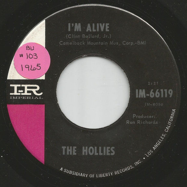 The Hollies : I'm Alive  (7", Single)