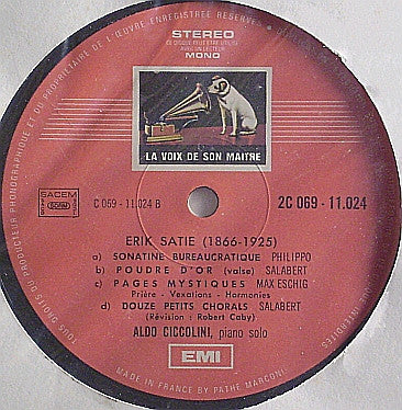 Erik Satie - Aldo Ciccolini : Pièces Pour Piano - Disque 6 (LP, Album, RE)